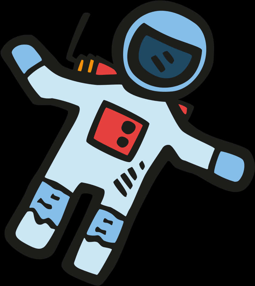 Cartoon Astronaut Floatingin Space PNG image