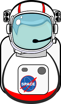 Cartoon Astronaut Space Mission Logo PNG image