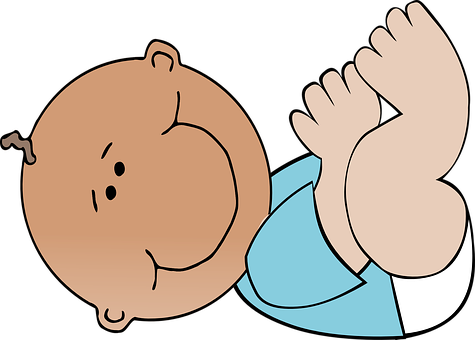 Cartoon Baby Lying Down PNG image