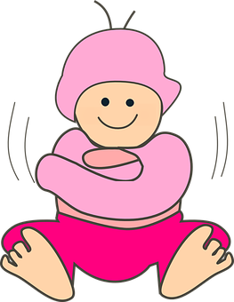 Cartoon Babyin Pink Clothing PNG image
