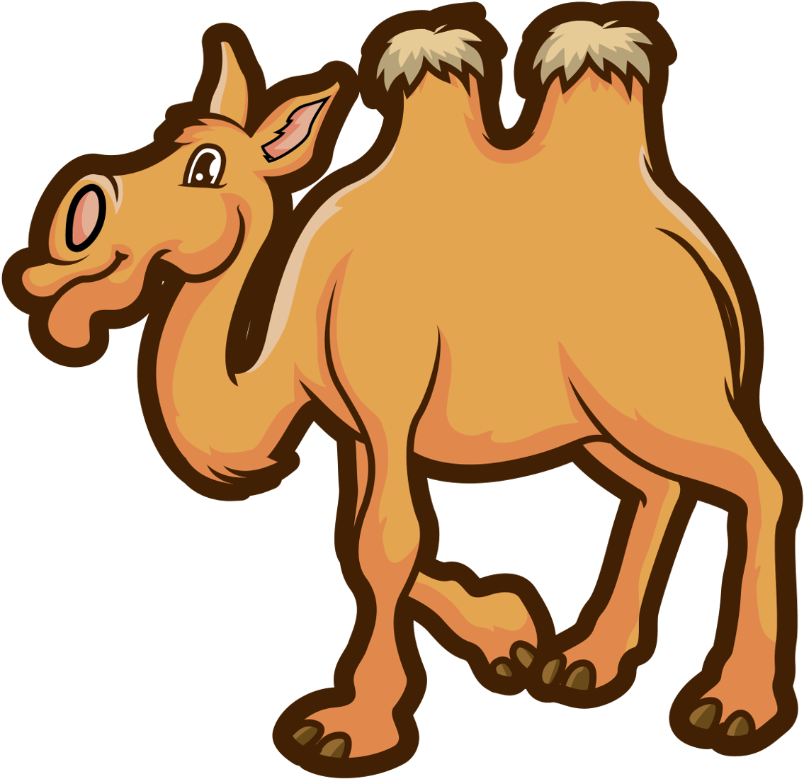 Cartoon Bactrian Camel Illustration.png PNG image