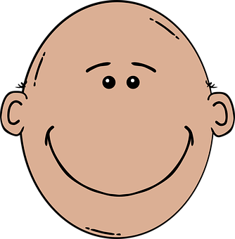 Cartoon Bald Head Smiling PNG image
