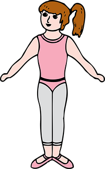 Cartoon Ballerina Standing Position PNG image