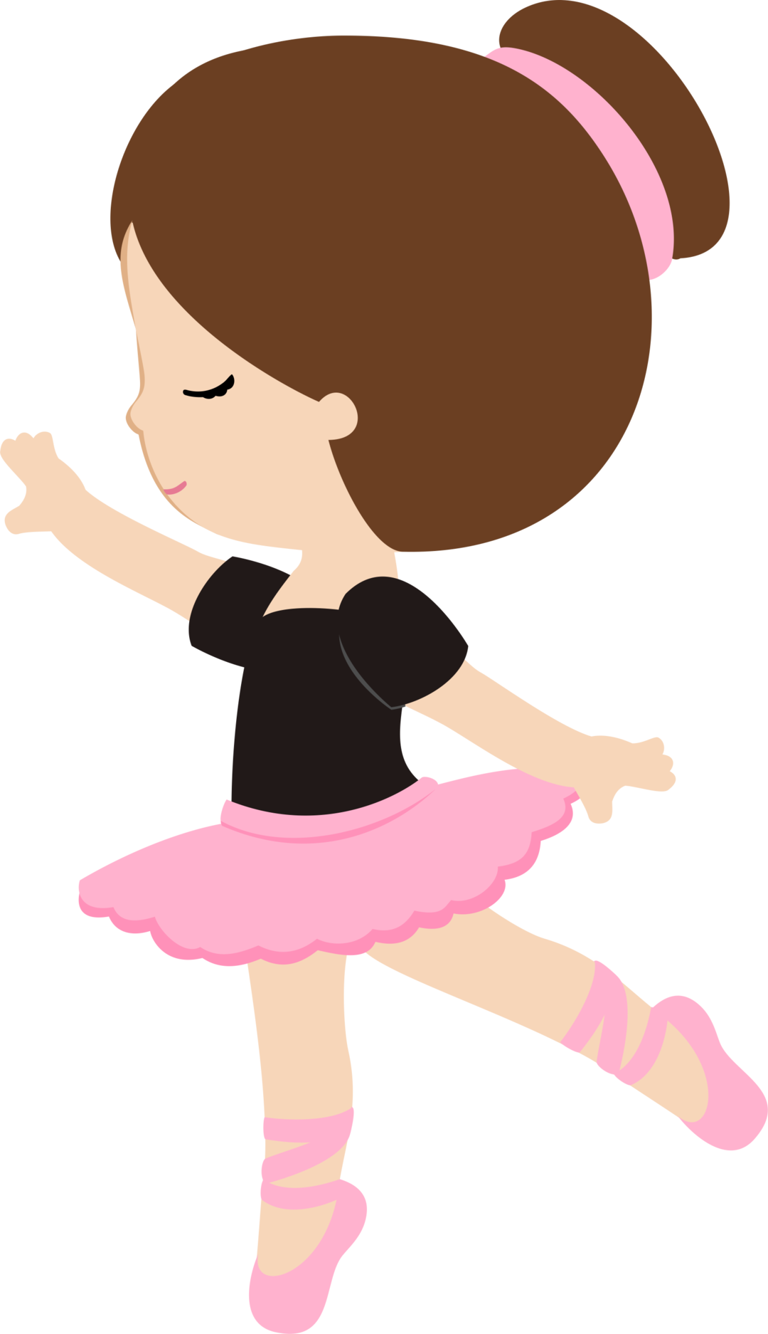 Cartoon Ballerinain Pink Tutu PNG image