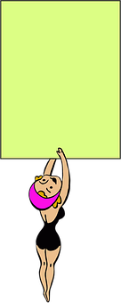 Cartoon Ballet Dancer Stretching PNG image