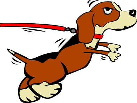 Cartoon Basset Hound Leaping PNG image
