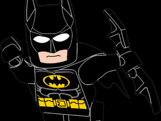 Cartoon Batman Ready For Action PNG image