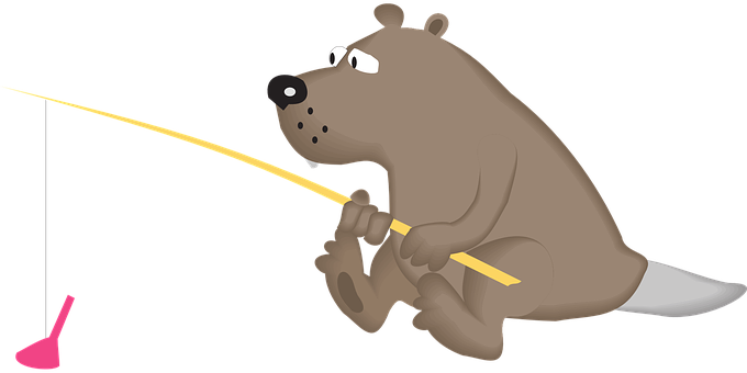 Cartoon Bear Fishing PNG image