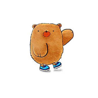 Cartoon Bear With Sneakers PNG image