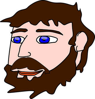 Cartoon Bearded Man Portrait PNG image