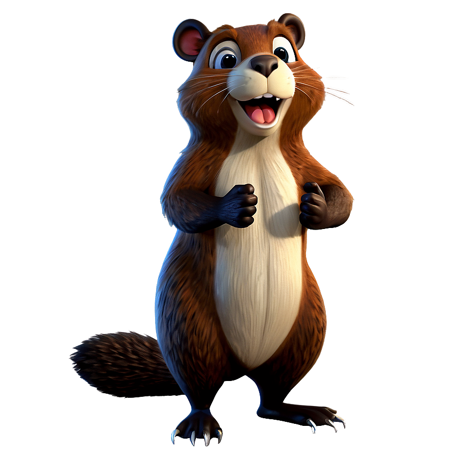 Cartoon Beaver Character Png 05242024 PNG image