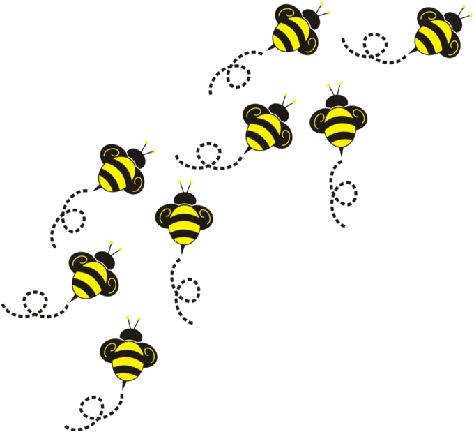 Cartoon Bee Flight Path Clipart PNG image