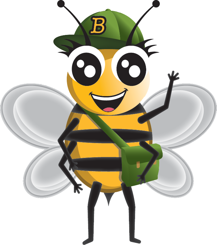 Cartoon Bee Student Character PNG image