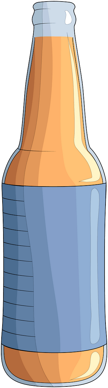 Cartoon Beer Bottle Graphic PNG image