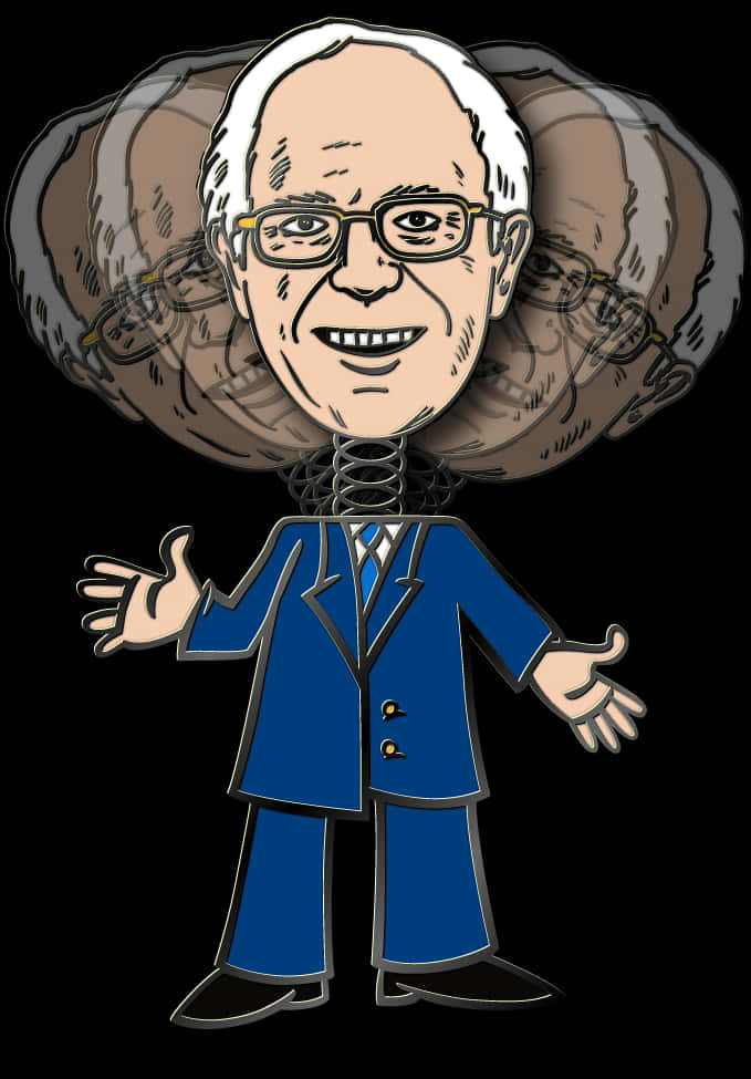 Cartoon Bernie Sanders Spring Head PNG image