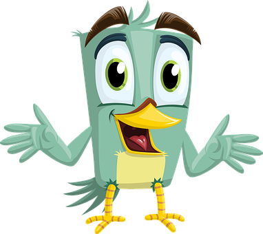 Cartoon Bird Gesture Happy PNG image