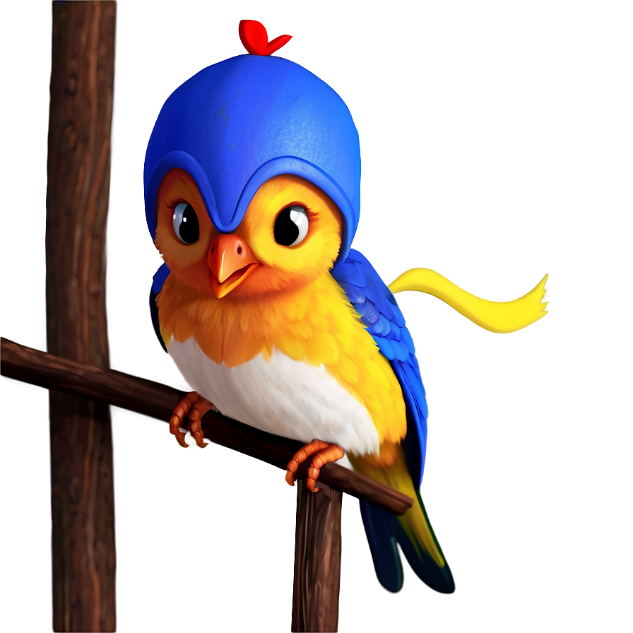 Cartoon Bird In Cap Png Bwn86 PNG image