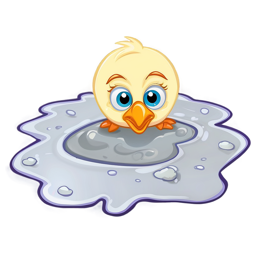 Cartoon Bird In Puddle Png Rgl71 PNG image