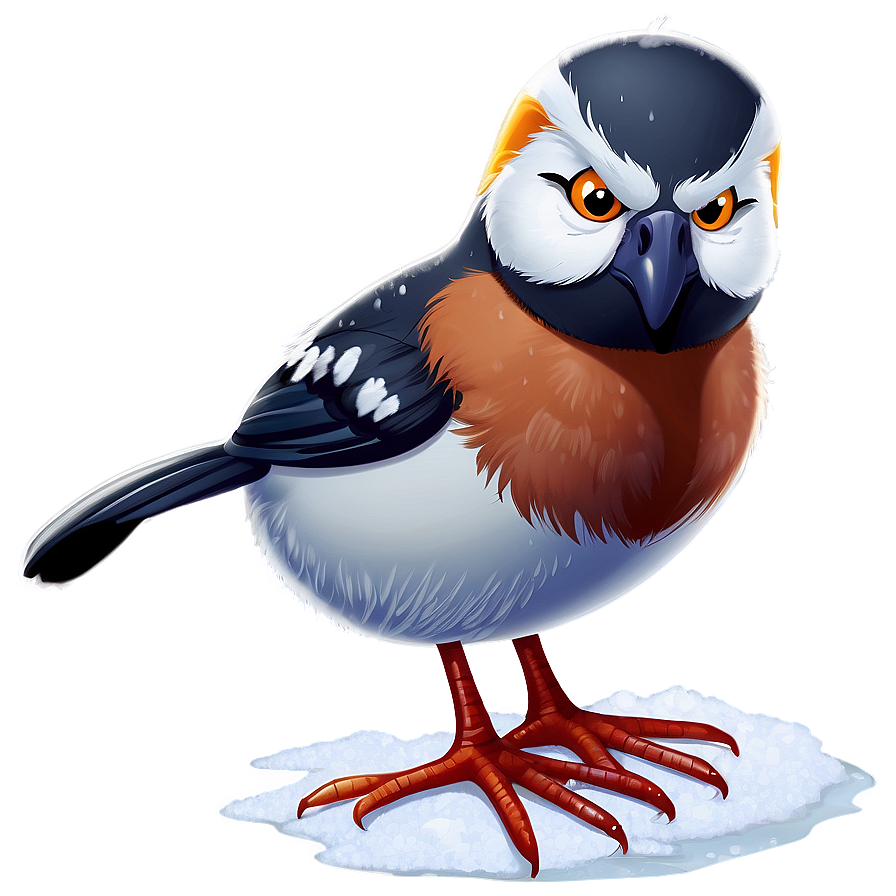 Cartoon Bird In Snow Png Unb17 PNG image