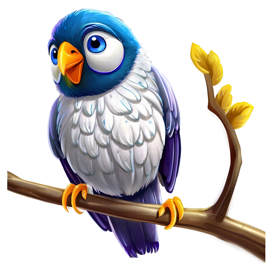 Cartoon Bird On Branch Png 51 PNG image