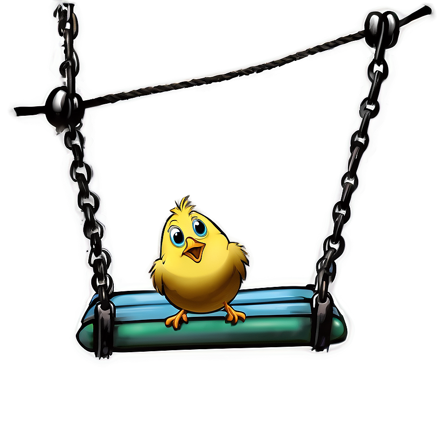 Cartoon Bird On Swing Png 06202024 PNG image