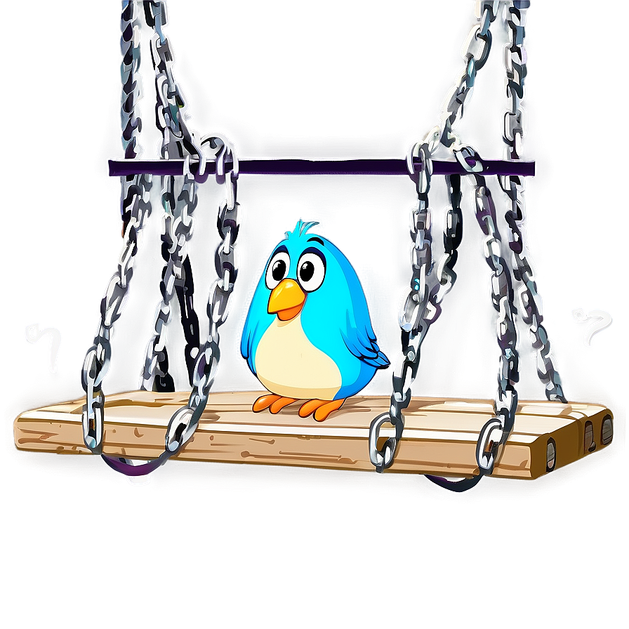 Cartoon Bird On Swing Png Ugn90 PNG image