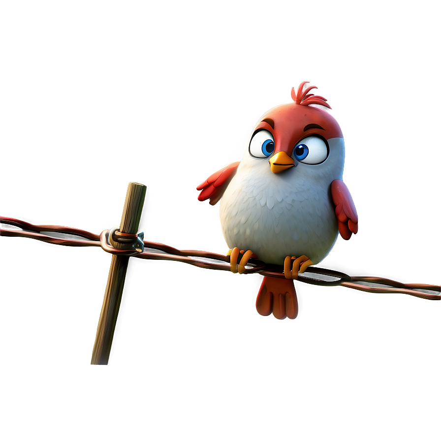 Cartoon Bird On Wire Png 89 PNG image