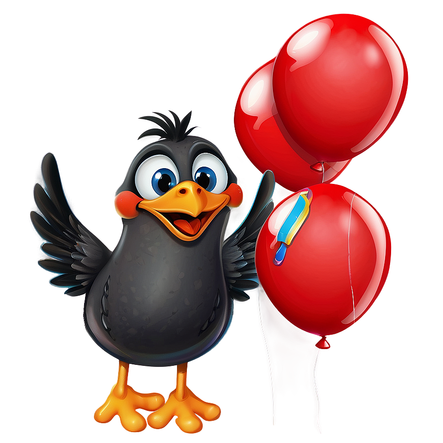 Cartoon Bird With Balloon Png Vfr PNG image