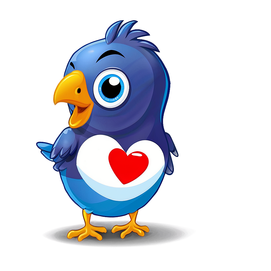 Cartoon Bird With Heart Png 06202024 PNG image