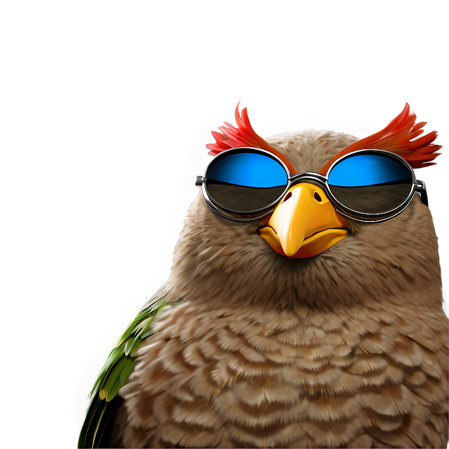 Cartoon Bird With Sunglasses Png Jvo85 PNG image