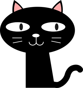 Cartoon Black Cat Face PNG image