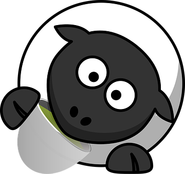 Cartoon Black Sheep Icon PNG image