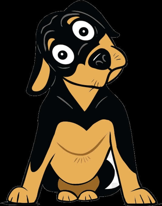 Cartoon Blackand Tan Dog Illustration PNG image