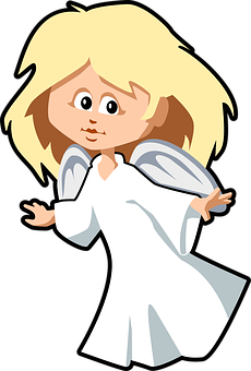 Cartoon Blonde Angel Illustration PNG image