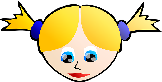 Cartoon Blonde Girl Graphic PNG image