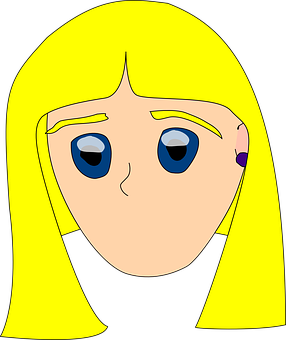 Cartoon Blonde Girl Portrait PNG image