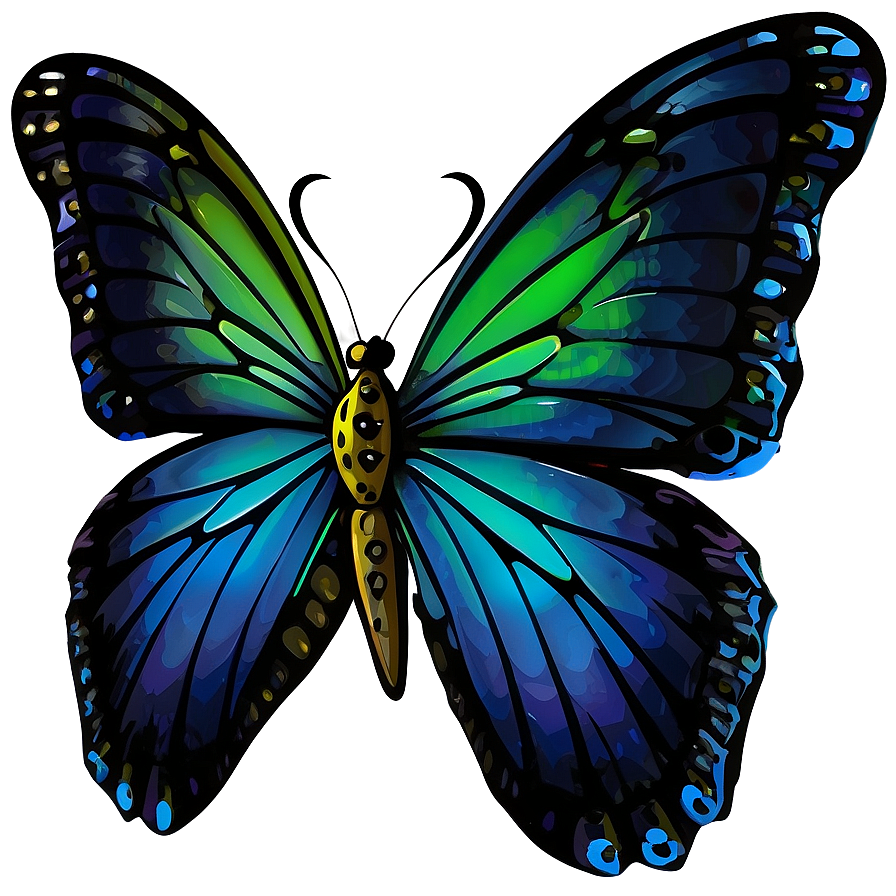 Cartoon Blue Butterfly Png 05212024 PNG image