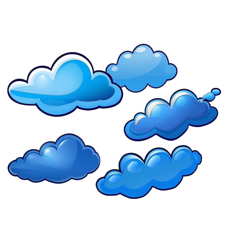 Cartoon Blue Clouds Png 06202024 PNG image