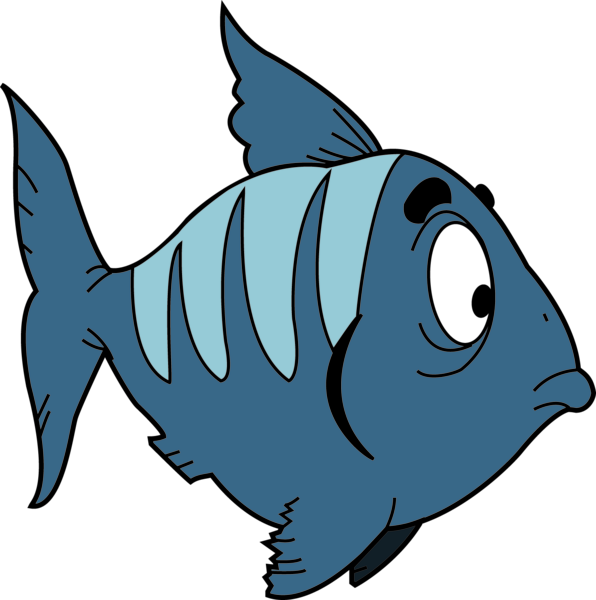 Cartoon_ Blue_ Fish_ Vector PNG image