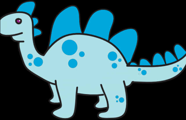 Cartoon Blue Stegosaurus Dinosaur PNG image