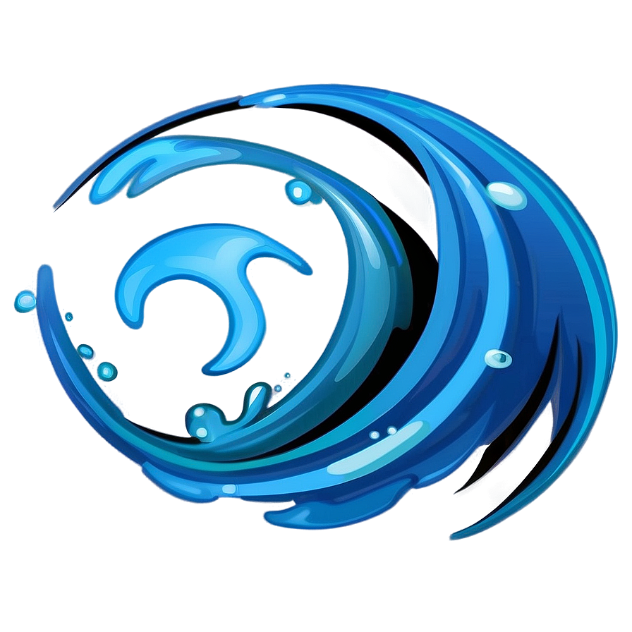 Cartoon Blue Wave Png 06262024 PNG image