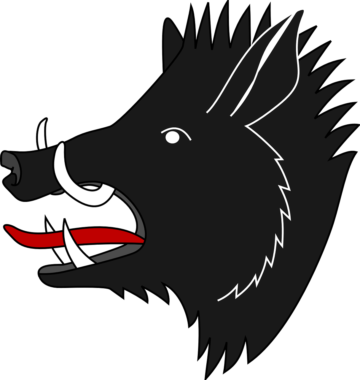Cartoon Boar Profile Graphic PNG image