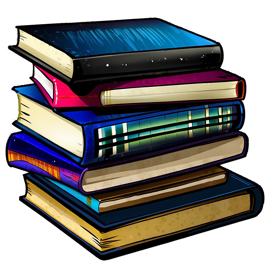 Cartoon Books Stack Png Dqp PNG image