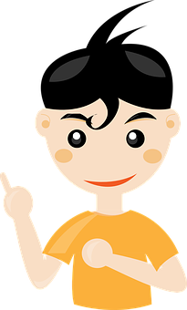 Cartoon Boy Idea Pose PNG image