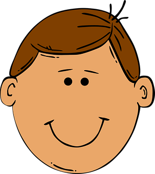 Cartoon Boy Smiling Headshot PNG image