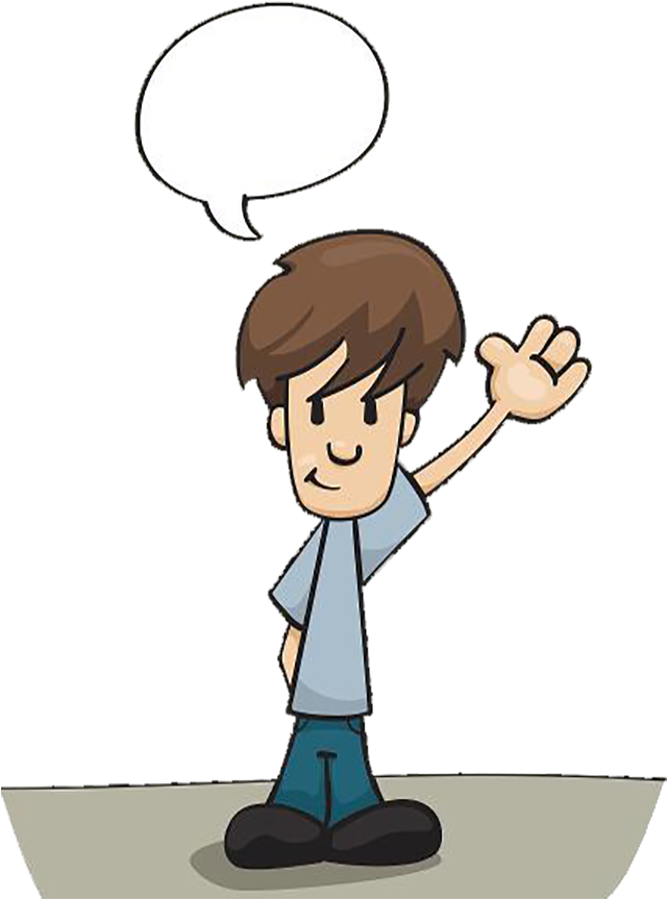 Cartoon Boy Waving Goodbye PNG image