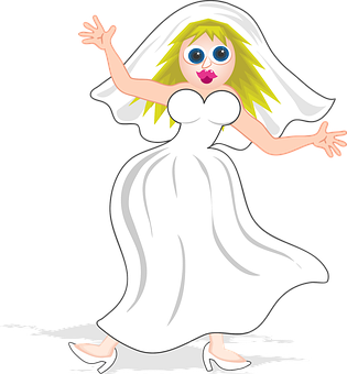 Cartoon Bride Celebration PNG image