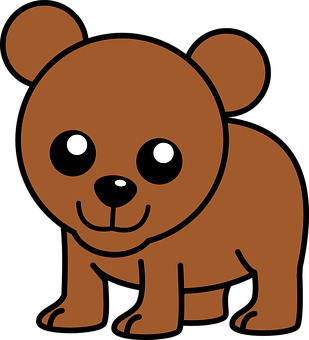 Cartoon Brown Bear Illustration PNG image