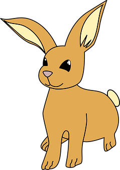 Cartoon Brown Bunny Graphic PNG image