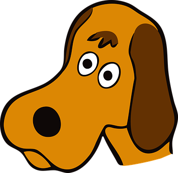 Cartoon Brown Dog Head Illustration PNG image